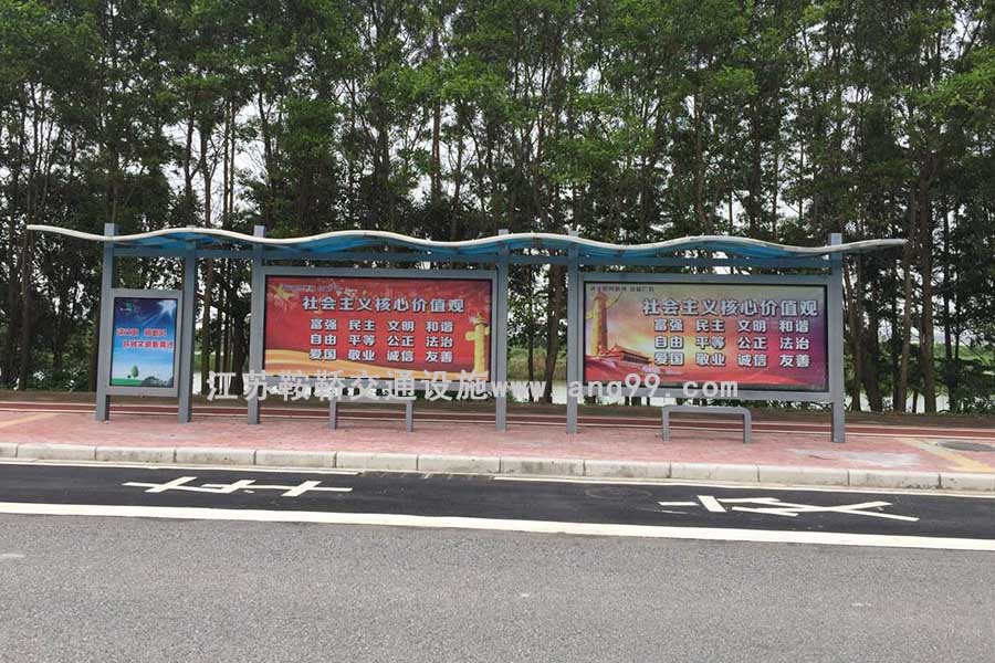 陕西省汉中市不锈钢公交候车亭站台案例