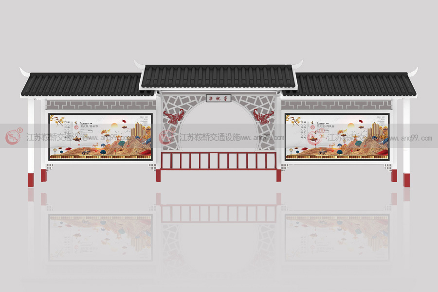 仿古公交站牌站台设计an1113